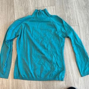 NWOT COMO SPORT WOMENS CASHMERE BLEND COLLAR BONE ZIPPER SWEATER